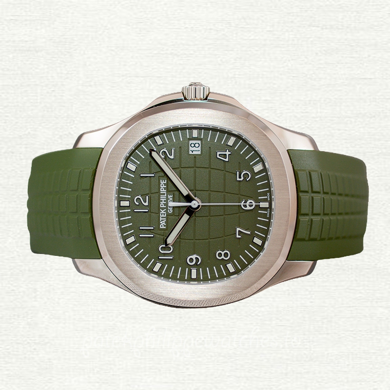 Patek Philippe Aquanaut Green Dial Rubber Strap Men's Watch 5168G-010