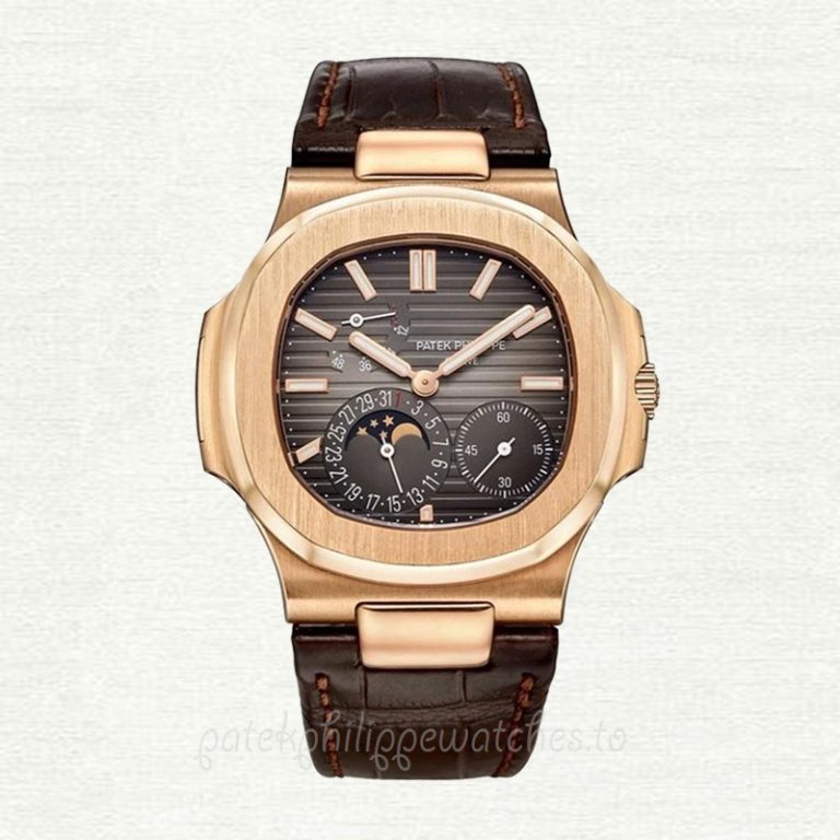 Patek Philippe Nautilus Men's 5712R-001 40mm Leather Strap Brown-tone ...