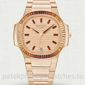 Patek Philippe Nautilus 7118/1300R-001 Rose Gold-plated Diamond Bezel Replica Watch