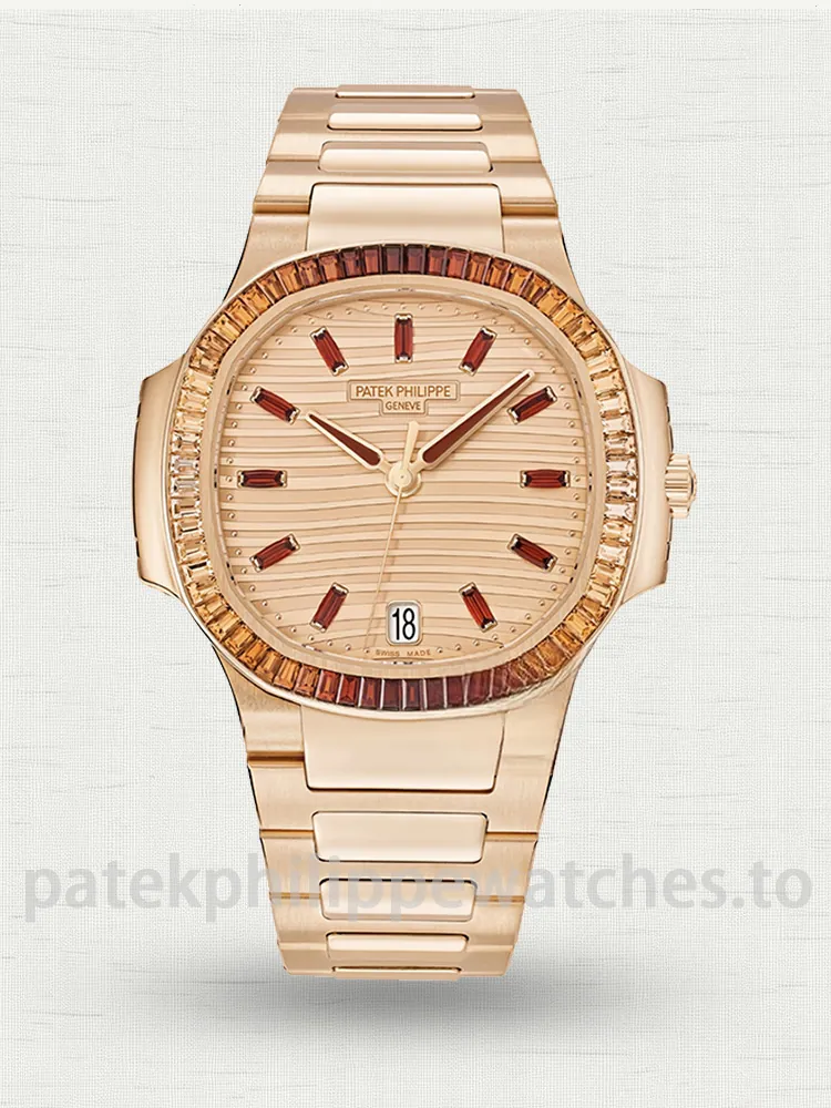 7118-1300R Patek Philippe Nautilus 7118/1300R-001 Rose Gold-plated Diamond Bezel Replica Watch
