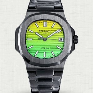 Patek Philippe AET Nautilus 5711 Yellow Green Dial Black Ceramic Replica Watch