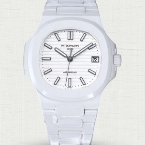 Patek Philippe Nautilus 5711/1A-018 40mm White Dial White Ceramic Replica Watch