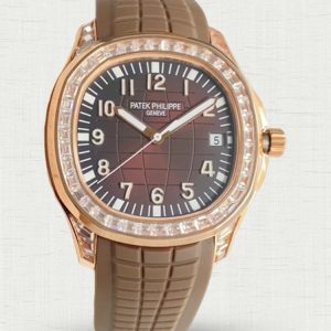 Patek Philippe Aquanaut 5167/300G T Square Diamond Red Brown Dial Replica Watch