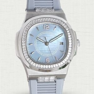Patek Philippe Nautilus 5711 Light Blue Dial Stainless Steel Diamond Replica Watch
