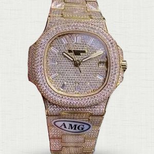 Patek Philippe Nautilus 5719/1G-010 40mm Rose Gold With Diamonds Replica Watch