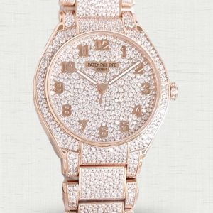 Patek Philippe Twenty-4 7300/1450R 36mm Rose Gold Diamond Paved Dial Replica Watch