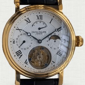 Luxurious Patek Philippe Grand Complications Replica Tourbillon Watch – Gold Case, White Dial, Swiss Movement