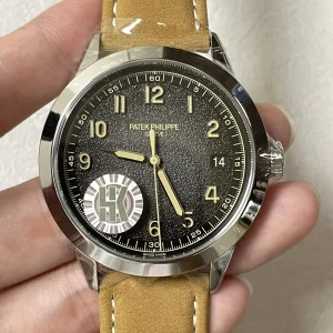 HK Factory Luxury Patek Philippe Calatrava 5226G-001 Replica 40mm Textured Charcoal Gray Dial Super Clone Watch Front View