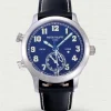 GR Factory Super Clone Patek Philippe Complications Calatrava 5524G-001 'Pilot' Travel Time Blue Dial Black Strap Watch First Look