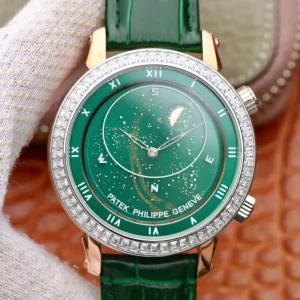 Patek Philippe Grand Complications 5102 Replica Celestial Green Starry Sky Dial 43mm Watch Front View