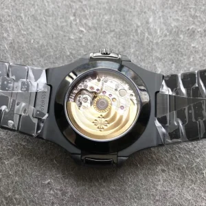 Luxury Patek Philippe Nautilus 5726/1A-001 Replica Black Dial Black PVD 904L Stainless Steel Case 40.5mm Annual Calendar Moon-Phase Watch Case Back