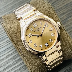 Luxury Patek Philippe Twenty~4 7300/1200R-011 Replica Gold Dial Stainless Steel Case 36mm Ladies Watch Dial Side View 1