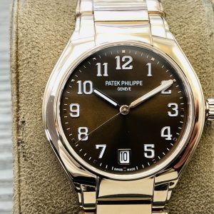 Luxury Super Clone Patek Philippe Twenty~4 7300/1200R-001 Replica Brown Dial Rose Gold Plated Stainless Steel Case Ladies Watch Dial Detail