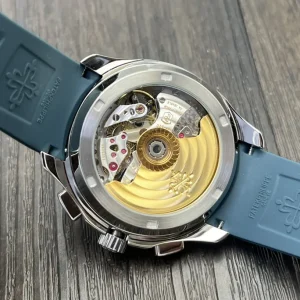 Patek Philippe Aquanaut 5968A-001 Replica Midnight Blue Dial Blue Rubber Strap Luxury 42.2mm Watch Case Back