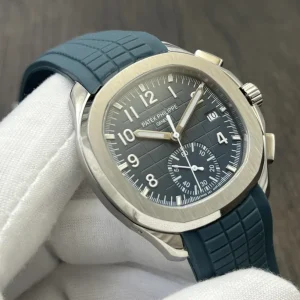 Patek Philippe Aquanaut 5968A-001 Replica Midnight Blue Dial Blue Rubber Strap Luxury 42.2mm Watch Dial Detail
