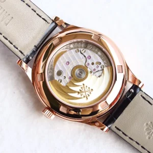 Patek Philippe Calatrava 5296 Replica Black Dial Rose Gold Tone Case 38mm Luxury Dress Watch Case Back