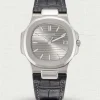 Super Clone Patek Philippe Nautilus 5711G-001 Replica 40mm Slate Grey Dial Black Leather Strap Automatic Watch Main Image