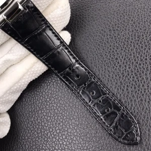 Super Clone Patek Philippe Nautilus 5711G-001 Replica 40mm Slate Grey Dial Black Leather Strap Automatic Watch Strap 1