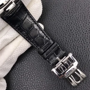Super Clone Patek Philippe Nautilus 5711G-001 Replica 40mm Slate Grey Dial Black Leather Strap Automatic Watch Strap 2