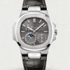 Super Clone Patek Philippe Nautilus 5712G-001 Slate Grey Dial 40mm Black Leather Strap Luxury Watch Hero image