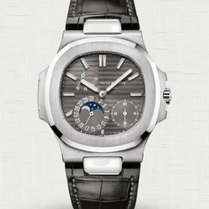 Super Clone Patek Philippe Nautilus 5712G-001 Slate Grey Dial 40mm Black Leather Strap Luxury Watch Hero image