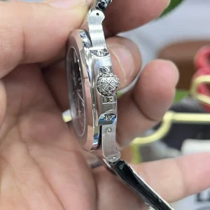 Super Clone Patek Philippe Nautilus 5712G-001 Slate Grey Dial 40mm Black Leather Strap Luxury Watch Side view