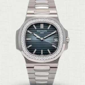 Super Clone Patek Philippe Nautilus 5713/1G-001 Replica Blue-Black Gradient Dial Diamond-Set Bezel Luxury 40mm Watch