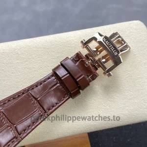 Patek Philippe Nautilus 5980-1AR-001 Brown Leather StrapBracelet montre