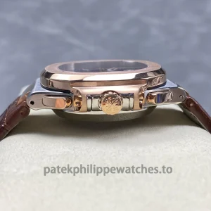 Patek Philippe Nautilus 5980-1AR-001 Brown Leather StrapProfil droit boîtier