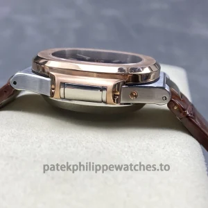 Patek Philippe Nautilus 5980-1AR-001 Brown Leather StrapProfil gauche boîtier