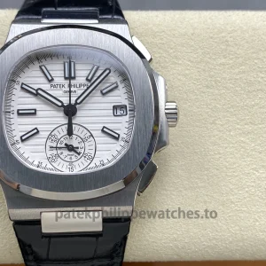 Patek Philippe Nautilus 5980-1AR-001 Brown Leather StrapVue avant montre 1