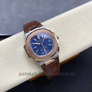 Patek Philippe Nautilus 5980-1AR-001 Brown Leather StrapVue avant montre 2