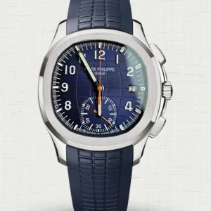 AAAAA Patek Philippe Aquanaut 5968G Replica Midnight Blue Dial 42.2mm Stainless Steel Case Blue Rubber Strap Watch Main Image