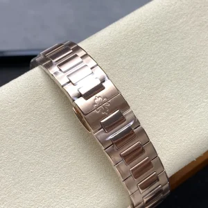 AAAAA Patek Philippe Nautilus 5723/112R-001 Replica Gray Horizontal Dial Ruby Hour Markers Baguette Ruby Bezel Watch Bracelet