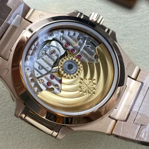 AAAAA Patek Philippe Nautilus 5723/112R-001 Replica Gray Horizontal Dial Ruby Hour Markers Baguette Ruby Bezel Watch Case Back