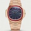 AAAAA Patek Philippe Nautilus 5723/112R-001 Replica Gray Horizontal Dial Ruby Hour Markers Baguette Ruby Bezel Watch Main Image