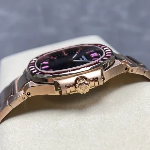 AAAAA Patek Philippe Nautilus 5723/112R-001 Replica Gray Horizontal Dial Ruby Hour Markers Baguette Ruby Bezel Watch Side View 2