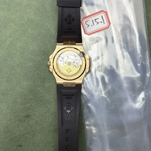 BBF Factory Patek Philippe Nautilus 5711R Replica Brown Gradient Dial Rose Gold Plated 904L Steel Case Black Rubber Strap Watch Case Back 1