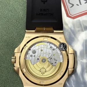 BBF Factory Patek Philippe Nautilus 5711R Replica Brown Gradient Dial Rose Gold Plated 904L Steel Case Black Rubber Strap Watch Case Back 2