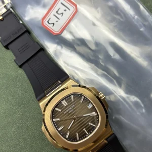 BBF Factory Patek Philippe Nautilus 5711R Replica Brown Gradient Dial Rose Gold Plated 904L Steel Case Black Rubber Strap Watch Side Profile Of The Dial 1