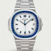 Luxury Patek Philippe Nautilus 5711 Replica 40mm White Embossed Dial Blue Sapphire Bezel Stainless Steel Case Watch Main Image
