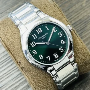 Luxury Patek Philippe Twenty~4 7300/1200A-011 Replica Green Sunburst Dial Women’s Automatic Movement 36mm Watch Side View 1