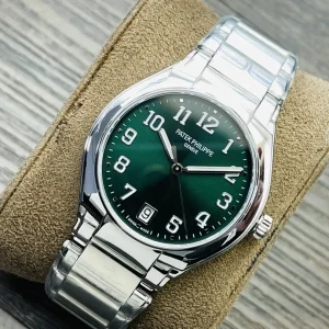 Luxury Patek Philippe Twenty~4 7300/1200A-011 Replica Green Sunburst Dial Women’s Automatic Movement 36mm Watch Side View 2