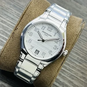 Patek Philippe Twenty~4 7300/1200A Replica White Dial Arabic Numerals Stainless Steel Case Ladies 36mm Watch Dial Side View 2