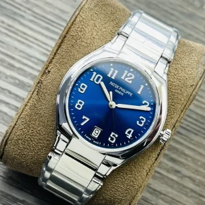 Super Clone Luxury Patek Philippe Twenty~4 7300/1200A Blue Dial Stainless Steel Bracelet 36mm Ladies Watch Dial Side View 2