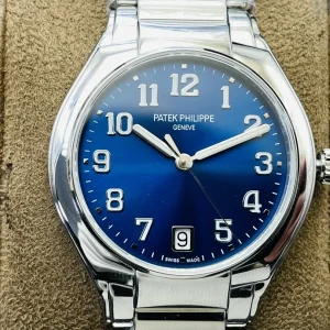 Super Clone Luxury Patek Philippe Twenty~4 7300/1200A Blue Dial Stainless Steel Bracelet 36mm Ladies Watch Front View