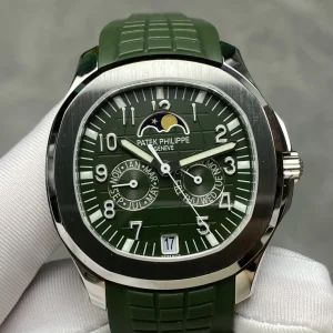 Super Clone Patek Philippe Aquanaut Luce 5261R-001 Replica Khaki Green Dial Annual Calendar 39.9mm Case Watch Front View