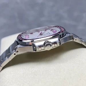 Super Clone Patek Philippe Nautilus 5711/110P-010 Replica 40mm White Embossed Dial Ruby Baguette Bezel Watch Side View 2