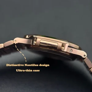 UMI 1:1 Super Clone Patek Philippe Nautilus 5712/1R-001 Replica Brown Gradient Dial Rose Gold Tone 40mm Ultra-Thin Case Watch Side View 1