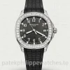 Patek Philippe Aquanaut 5167/300G-010 Replica 40.8mm Steel Black Dial with Diamond-Set Bezel